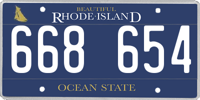 RI license plate 668654