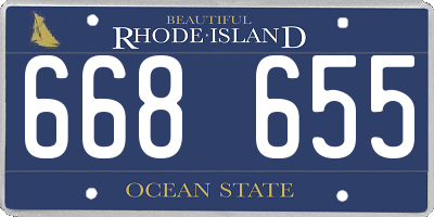 RI license plate 668655