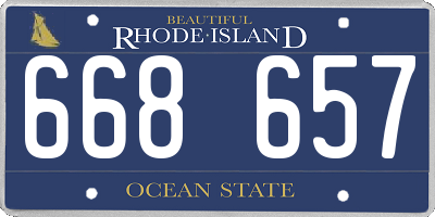 RI license plate 668657