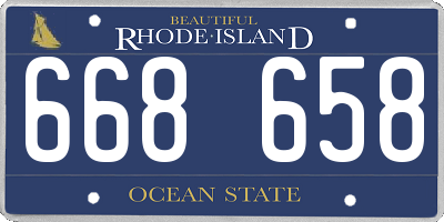 RI license plate 668658