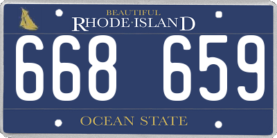 RI license plate 668659