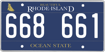 RI license plate 668661
