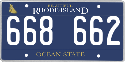 RI license plate 668662