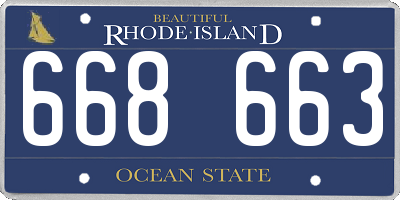RI license plate 668663