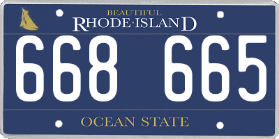 RI license plate 668665