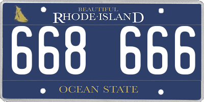RI license plate 668666