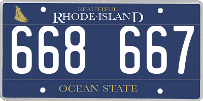 RI license plate 668667