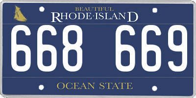 RI license plate 668669