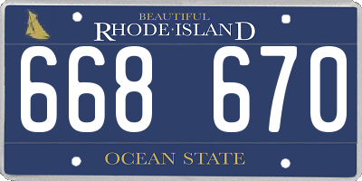 RI license plate 668670