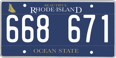 RI license plate 668671