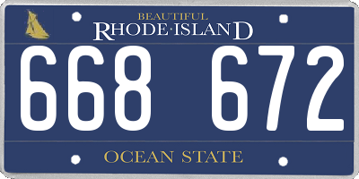 RI license plate 668672