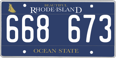 RI license plate 668673