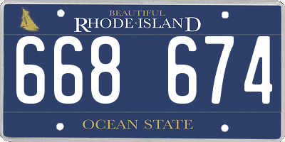 RI license plate 668674