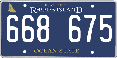 RI license plate 668675