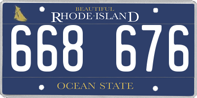 RI license plate 668676