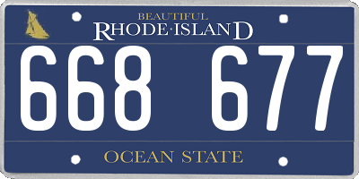 RI license plate 668677