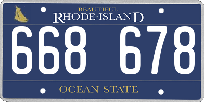 RI license plate 668678