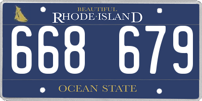 RI license plate 668679