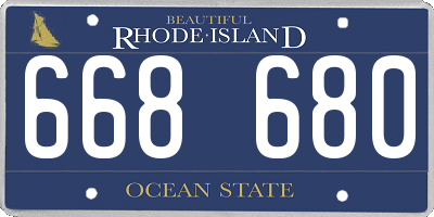 RI license plate 668680