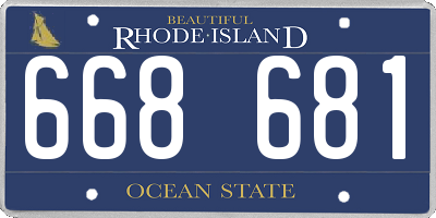 RI license plate 668681