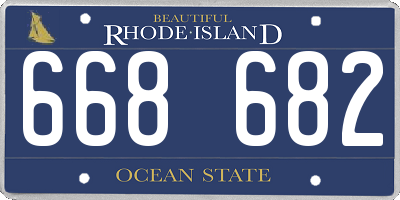 RI license plate 668682