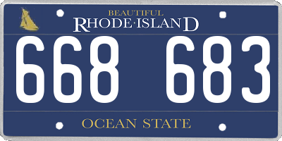 RI license plate 668683