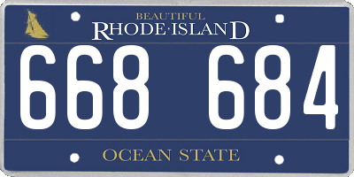 RI license plate 668684