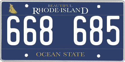 RI license plate 668685