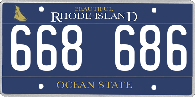 RI license plate 668686