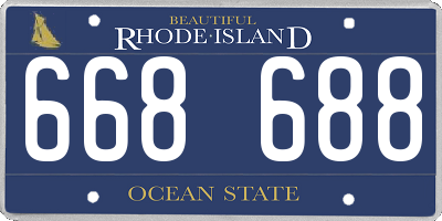 RI license plate 668688