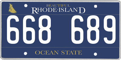 RI license plate 668689