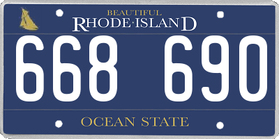 RI license plate 668690
