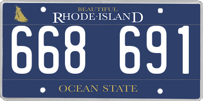 RI license plate 668691