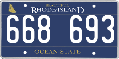 RI license plate 668693