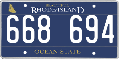 RI license plate 668694