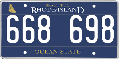 RI license plate 668698