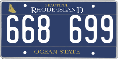 RI license plate 668699