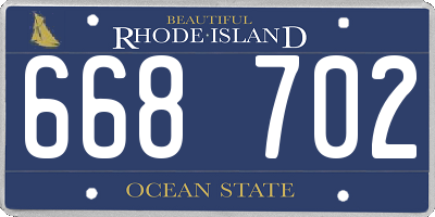 RI license plate 668702