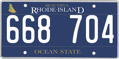 RI license plate 668704