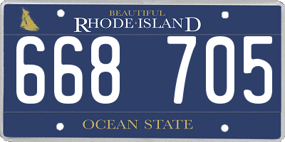 RI license plate 668705