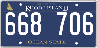 RI license plate 668706