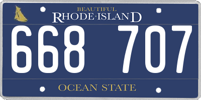 RI license plate 668707