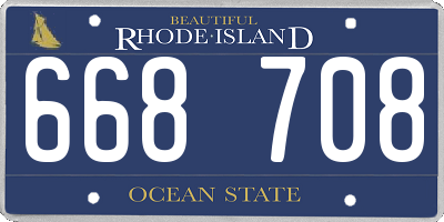 RI license plate 668708