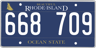 RI license plate 668709