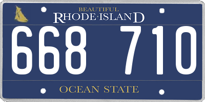 RI license plate 668710