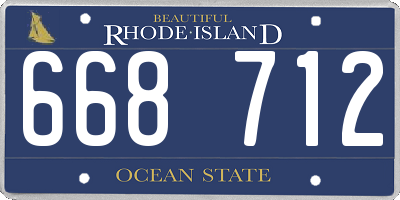 RI license plate 668712