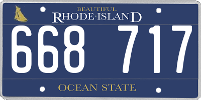 RI license plate 668717