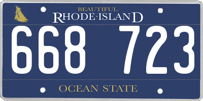 RI license plate 668723