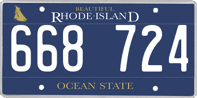 RI license plate 668724