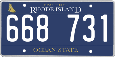 RI license plate 668731